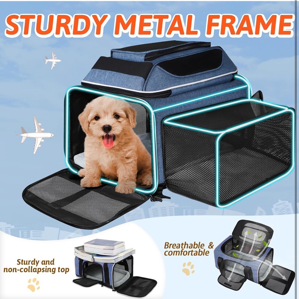 Petskd Top and Side Expandable Pet carrier NEW - Picture 6 of 10